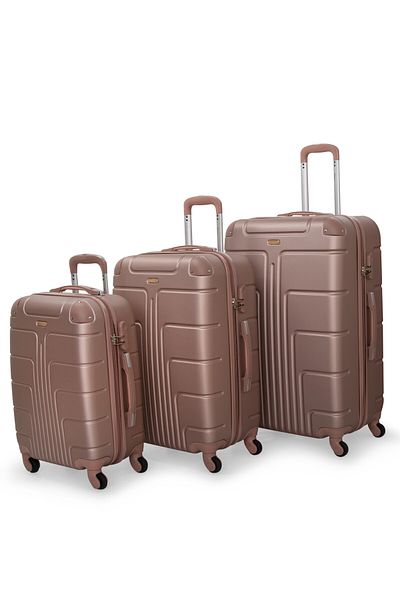 Senator Travel Bags Suitcase A1012 3 Pcs Hard Casing Trolley Luggage Set Rose Gold