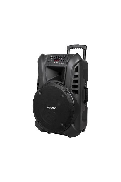 AZUSA Portable Speaker 120 W, 15 Inch, Bluetooth, Usb, Sd, Fm, 2 Wireless Microphones