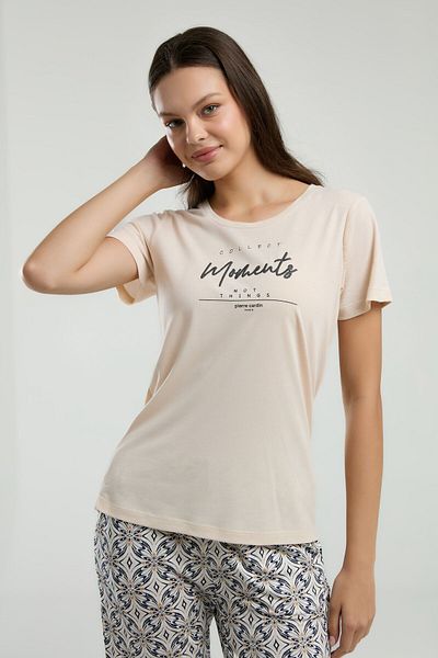 Pierre Cardin Women's Cream Capri Set