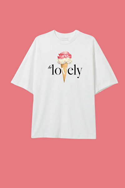 Dupe Design Be Lovely Printed Oversie T-Shirt
