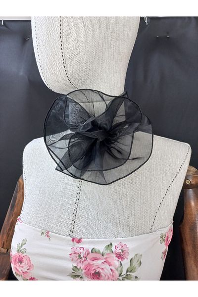 es moda shop Rosalia Colossal Organza Neck Rose Black