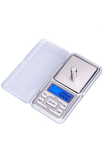 PROCART Cântar electronic de buzunar mini, afișaj LCD, capacitate de greutate 500 gr, precizie 0,1 g, husă de protecție