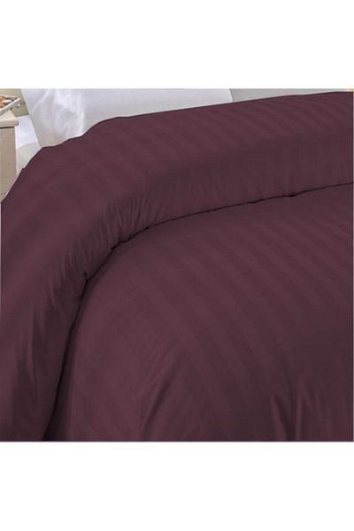 HomePuls Cearsaf de pilota 2 persoane Damasc Bumbac 100% tip Hotel cu dunga 1 cm, 160 x 220 cm, Mov