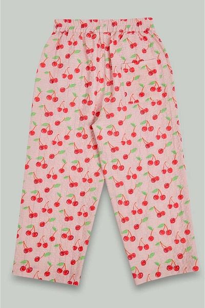 minojoy Cherry Patterned Girl's Trousers with Pockets