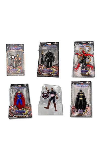 HAIZOL Action Figure Toy 6-Pack, Iron Man, 6-inch Figures, Spider-Man, Captain America, For Kids Ages 4 and