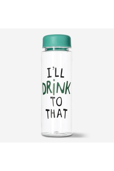 Flying Tiger Copenhagen Yeşil Kapaklı Şeffaf Matara 500 ml