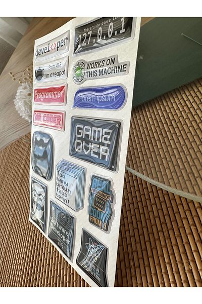 hdsticker Software Premium 3D Looking Eye-Catching Glossy Embossed Sticker Set - Phone Case Ornament, Sticker