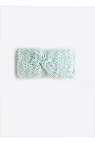 kitikate Organic Knitwear Pique Blanket Blue