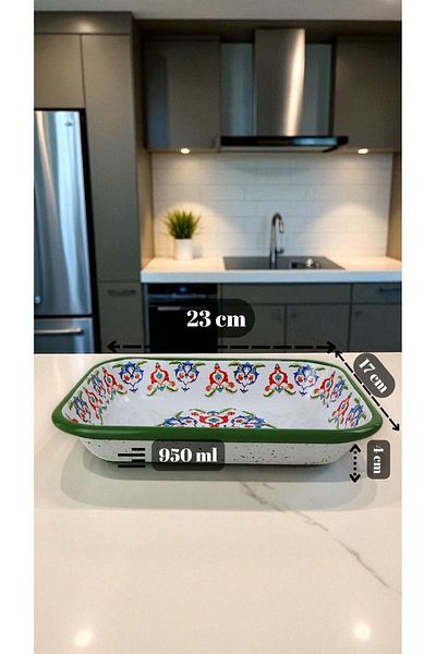 İnci Emaye No. 22 Enameled Square Plate Appetizer Breakfast Camping Picnic
