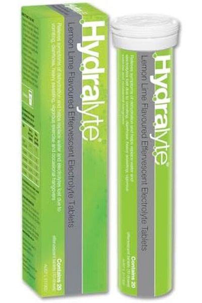 HYDRALYTE Effervescent Electrolyte Tablets Lemon Lime Flavor from - Pack of 20