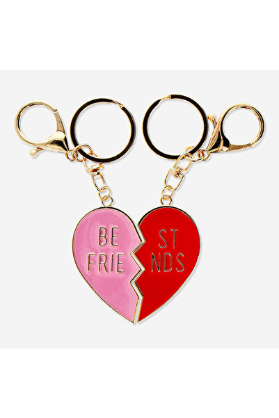 Flying Tiger Copenhagen Kırmızı Kalpli Best Friends Anahtarlık