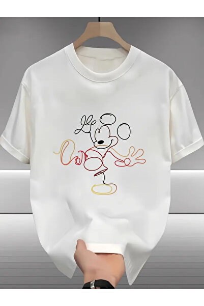 İSMTEXS تي شيرت من القطن الممشط مطبوع عليه رسوم كرتونية بأكمام قصيرة للجنسين ...