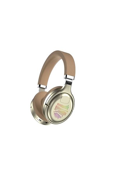 SOHO Casti Over the Ear conectivitate Bluetooth 5.0, Hifi Sound, pliabile model Bass Plus, Gold