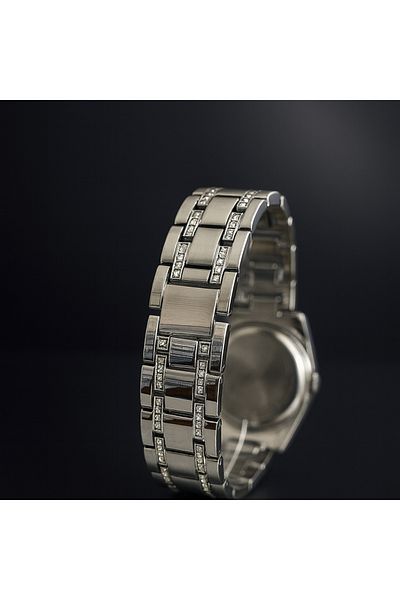 Goldpower Unisex Luxury Metal Wristwatch with Sim and Stone Detail