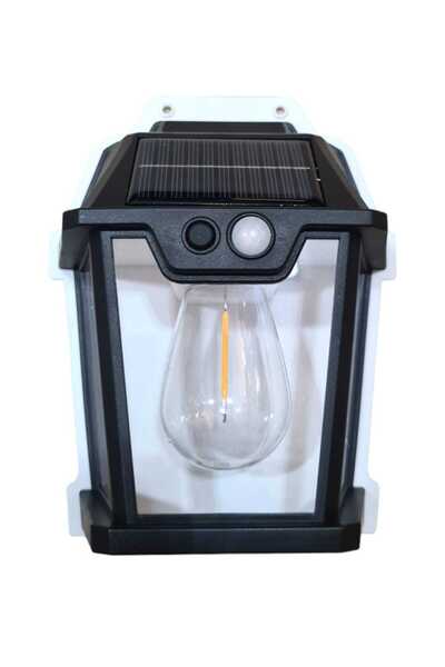 SDX Market Lampă de perete cu 1 bec LED, senzor de mișcare și panou fotovolta...