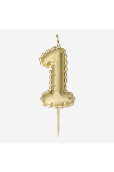 Flying Tiger Copenhagen 1 Numaralı Altın Rengi Pasta Mumu