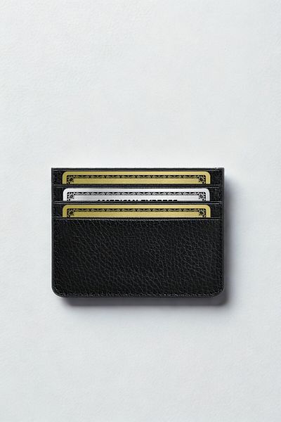 VANİLLA COLLECTİON 100% Genuine Leather Classic Ultra Thin Unisex Black Card Holder