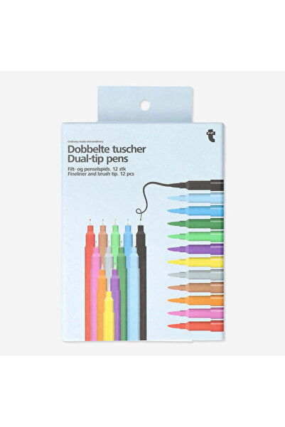 Flying Tiger Copenhagen 12'li Çift Taraflı Keçeli Kalem