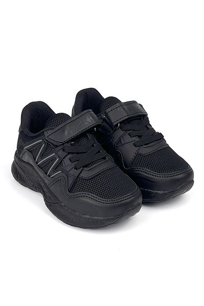 KAJILA Children's Unisex Black Velcro Comfortable Daily Sneaker Sports Shoes