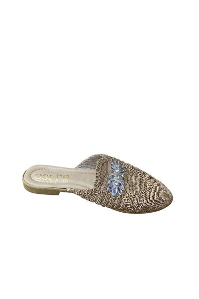 güven kundura Women's Knitwear Stoned Closed Front Slippers