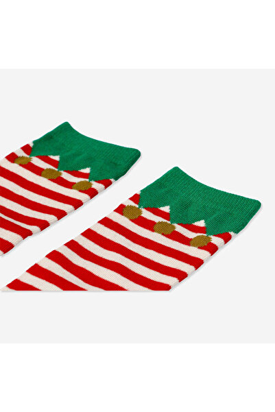 Flying Tiger Copenhagen Kırmızı Beyaz Çizgili Yılbaşı Çorabı 39/41