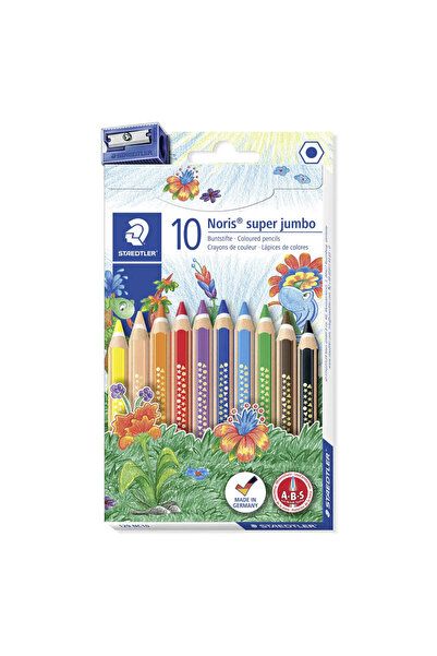 Staedtler 10 Renk Süper Jumbo Kuru Boya Kalemi