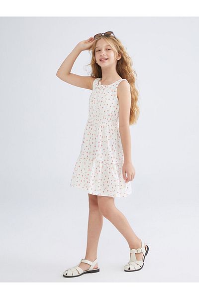 LC Waikiki Summer Collection Crew Neck Girls' Dress City