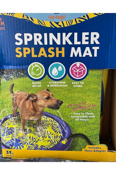 Banana Boat Sprinkler Splash Mat Pet for Dogs, S/M