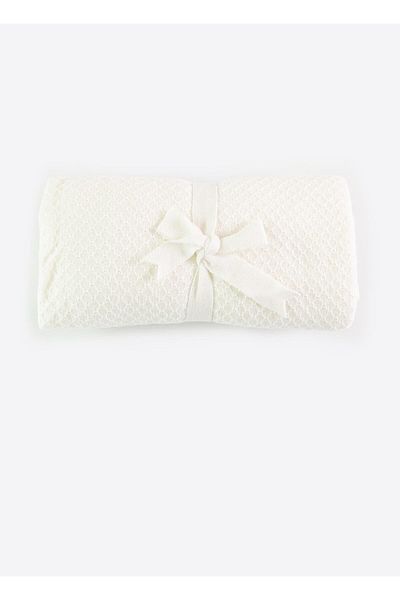 kitikate Organic Knitwear Pique Blanket Ecru