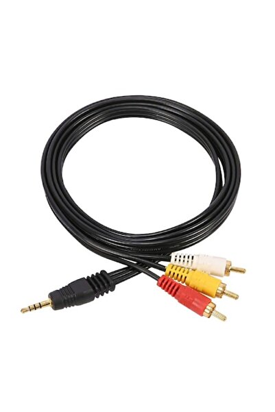 OEM 3 RCA to 3.5 mm Male Jack Video Connection Cable, 5 m, Black, for Video Camera