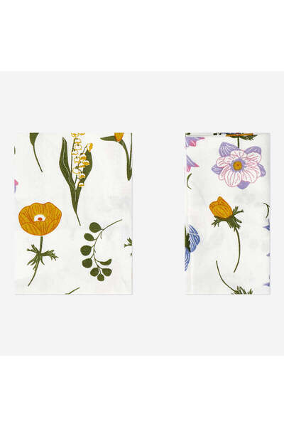 Flying Tiger Copenhagen 2'li Çiçek Desenli Pamuk Peçete 40 cm x 40 cm