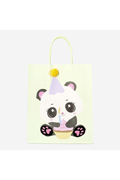 Flying Tiger Copenhagen Panda Desenli "Happy Birthday" Kağıt Hediye Poşeti