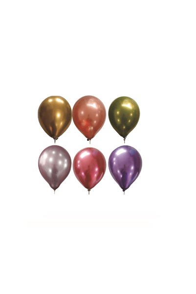 SDX Market Set de 20 de baloane din latex, crom multicolor, 30 cm