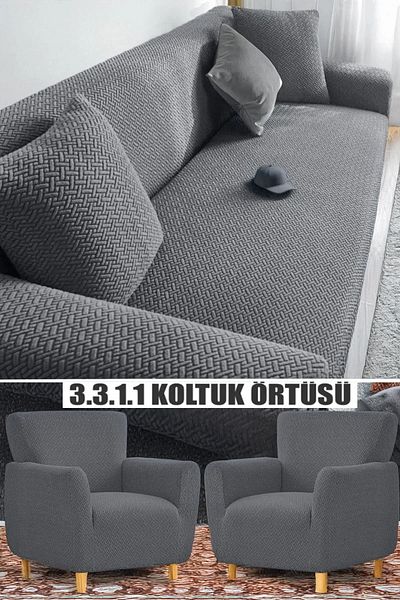Arzuyum Brick Pattern 3311 Seat Cover 3-Seater 2-Seater Single Seat Cover Elasticated Flexible