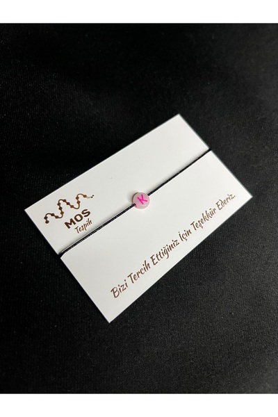 Mos Tespih Letter K Adjustable Drawstring Lucky Bracelet