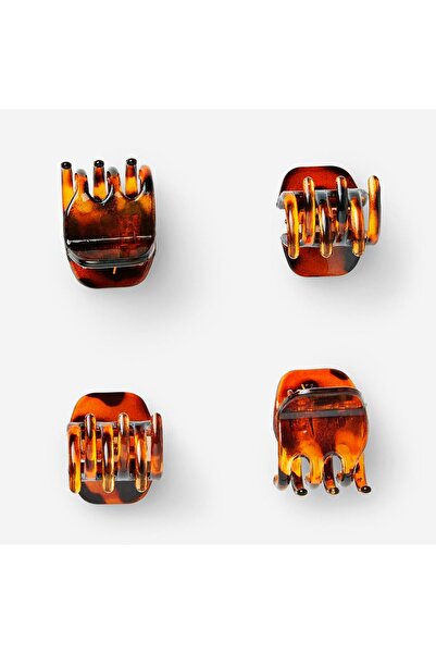 Flying Tiger Copenhagen 4'lü Küçük Kahverengi Mandal Toka Seti