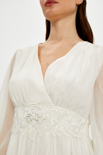 SERPİL Taş İşleme Kemer Detaylı Şık Elbise - Modern ve Şık Tasarım - Özel Gün...