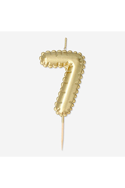 Flying Tiger Copenhagen 7 Numaralı Altın Rengi Pasta Mumu