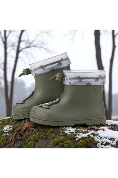 IGOR W10323 mendi haki dino , unisex çocuk yağmur botu , kaymaz taban , su geçirmez