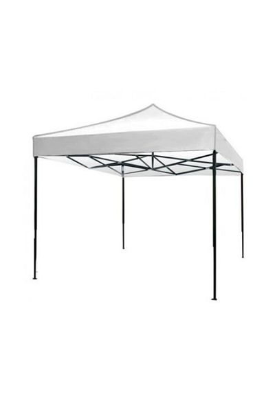 SDX Market Pavilion pliabil 3x3m, sistem tip acordeon, cadru metalic negru, acoperiș alb, Danubewd Tools