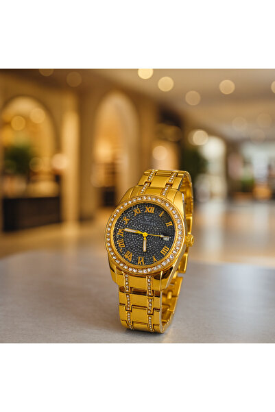 Goldpower Unisex Luxury Metal Wristwatch with Sim and Stone Detail