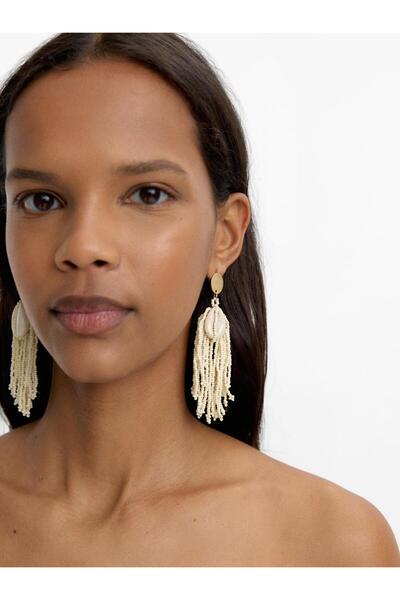 PARFOIS Uzun Boncuklu Deniz Kabuklu Küpe