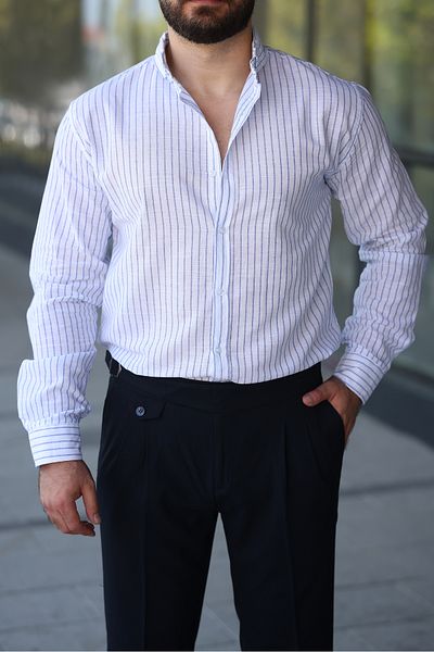 BASEL.CO Striped Linen Shirt