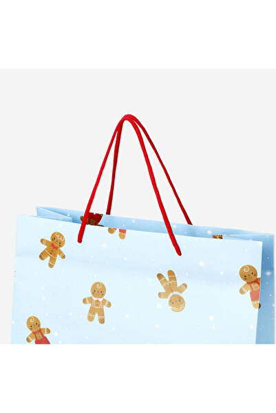 Flying Tiger Copenhagen Kurabiye Adam Desenli Mavi Hediye Çantası