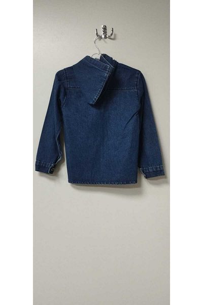 yavrucak jeans Hooded Chest Pocket Zippered Boy's Denim Jacket