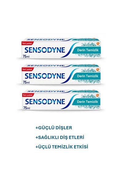 Sensodyne Deep Cleaning Toothpaste 75 ml 3 Pieces