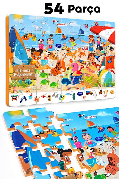 EVAKANCA 54 Piece Find the Difference Thick Children's Puzzle Jigsaw Puzzle Beach