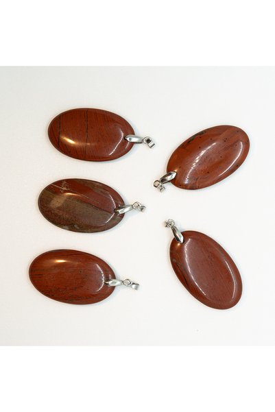 Yıldırım Large Size Jasper Natural Stone Pendant - Size 62X30 mm