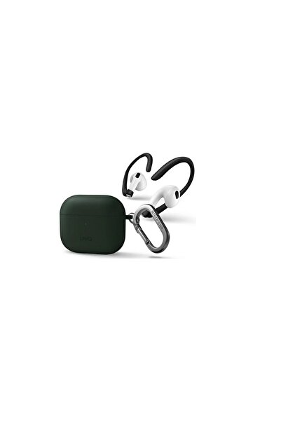 Bibilel Set husa pentru Apple AirPods Pro 3 si 2 suporturi casti, Design minimalist, Bibilel, Verde
