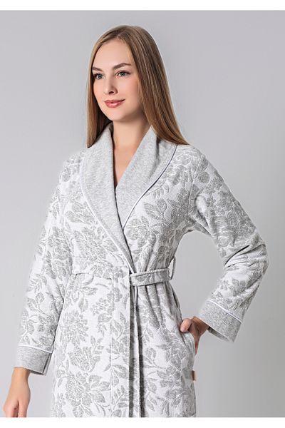 Nuşa Robă elegantă și elegantă din jacquard Niki din catifea din bumbac din bambus